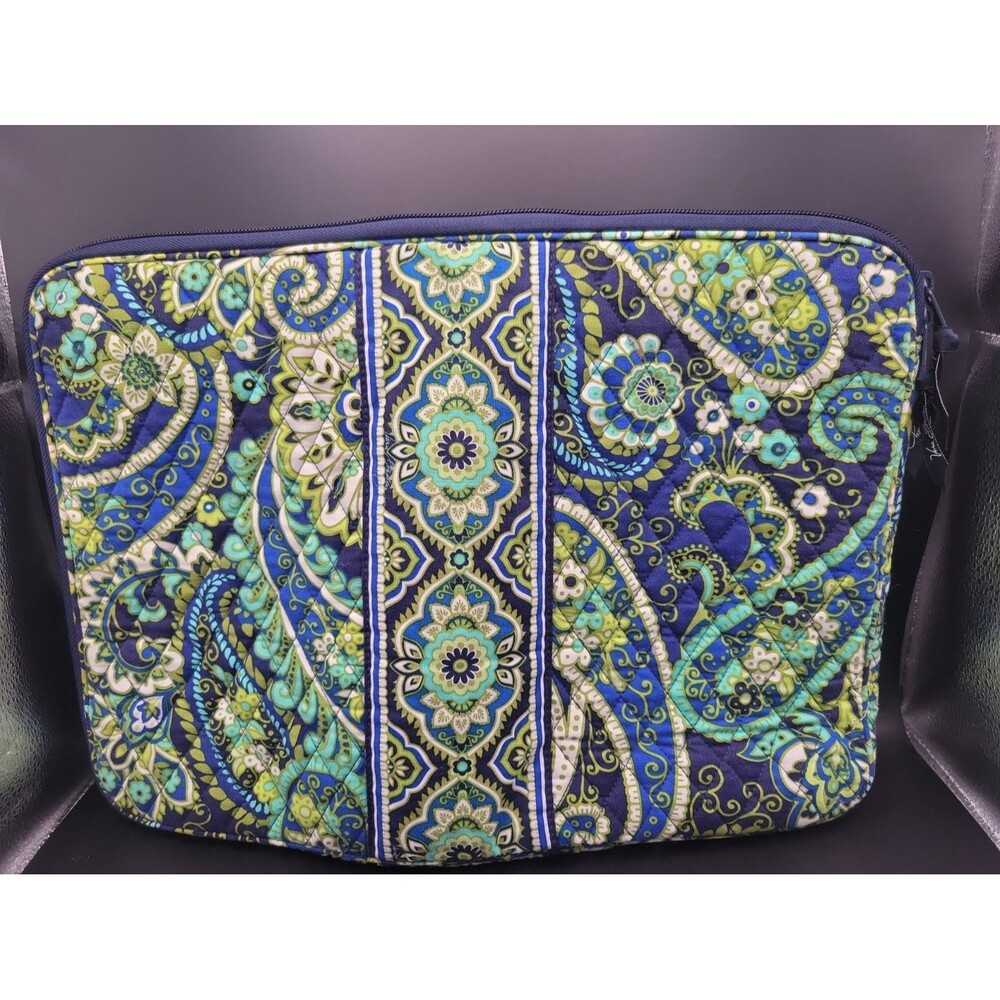 Vera Bradley 17" Laptop Sleeve Case Rhythm & Blues Paisley Padded Cotton